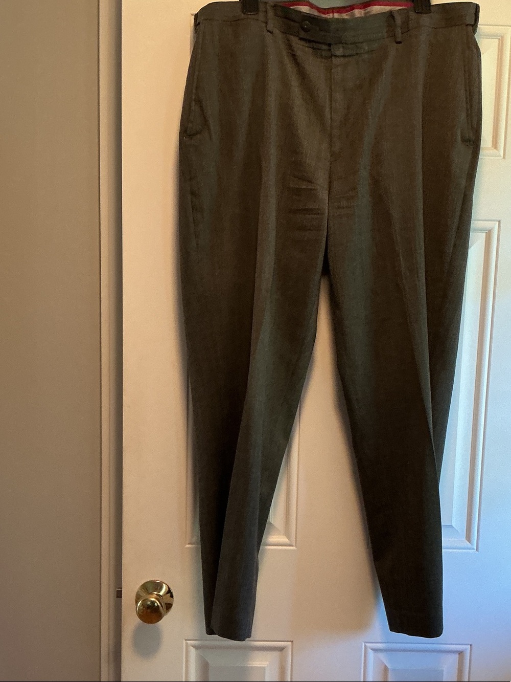 Louis Raphael Men's Grey Dress Trousers with hidden extender